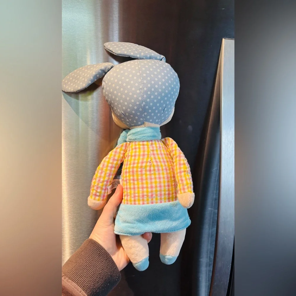 Metoo Plush Bunny Doll with Blue Outfit - Picture 2 of 2